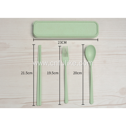 Eco-Friendly Wheat Straw Spoon Chopstick Fork Set